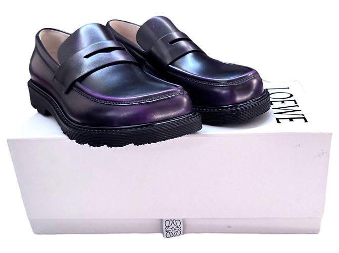Loewe Leder-Loafer in Lila - Ansicht 12