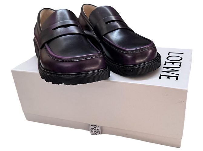 Loewe Leder-Loafer in Lila - Ansicht 13