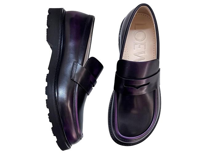 Loewe Leder-Loafer in Lila - Ansicht 20