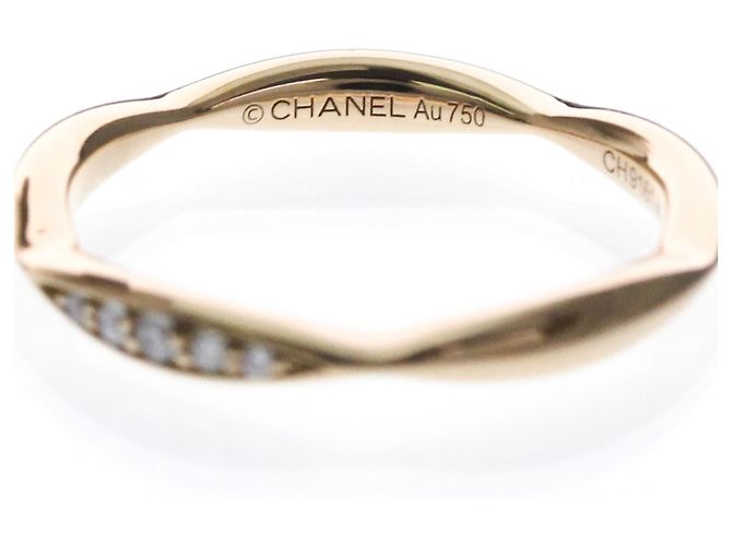Anello Chanel Camélia con mezzo diamanti in oro rosa - vista 6