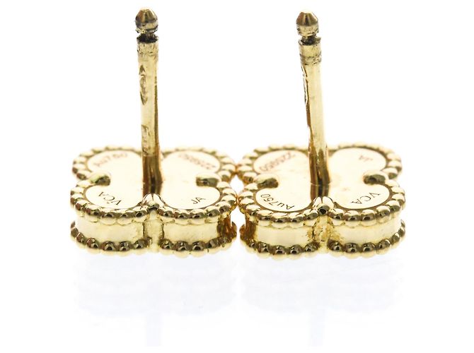 Van Cleef & Arpels Sweet Alhambra Onyx Gold Ohrstecker - Ansicht 3
