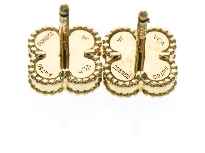 Van Cleef & Arpels Sweet Alhambra Onyx Gold Ohrstecker - Ansicht 7