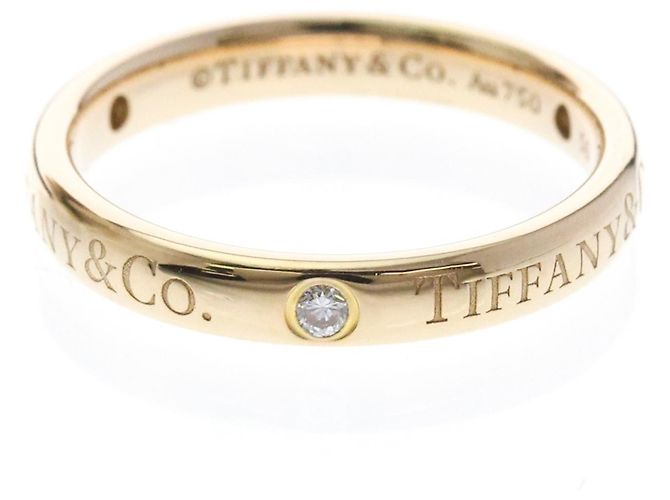 Autre Marque Tiffany Flat Band Ring mit 3 Diamanten in Roségold (18K) - Ansicht 3