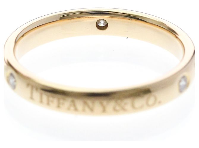Autre Marque Tiffany Flat Band Ring mit 3 Diamanten in Roségold (18K) - Ansicht 5