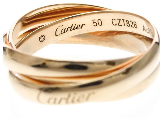 Anillo Cartier Trinity en oro rosa blanco y amarillo - vista 7