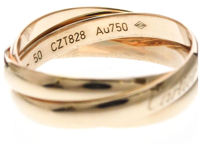 Anillo Cartier Trinity en oro rosa blanco y amarillo - vista 8