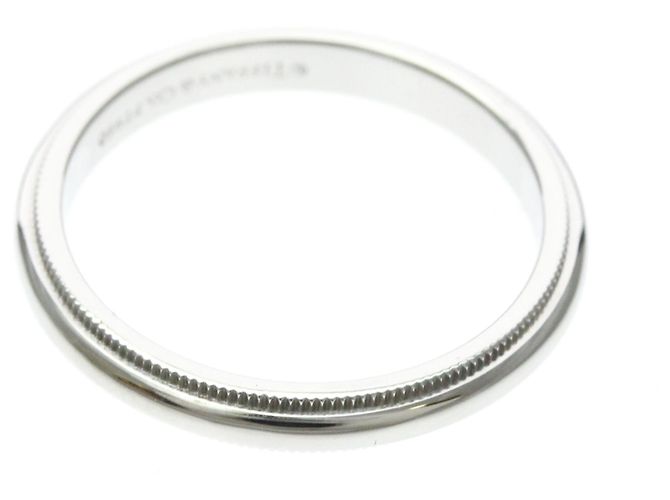 Autre Marque Tiffany Milgrain Band Ring aus Platin - Ansicht 9