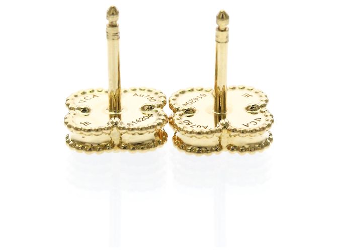 Van Cleef & Arpels Sweet Alhambra Onyx Gelbgold Ohrstecker - Ansicht 3