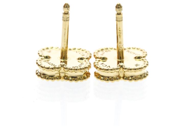 Van Cleef & Arpels Sweet Alhambra Onyx Gelbgold Ohrstecker - Ansicht 4