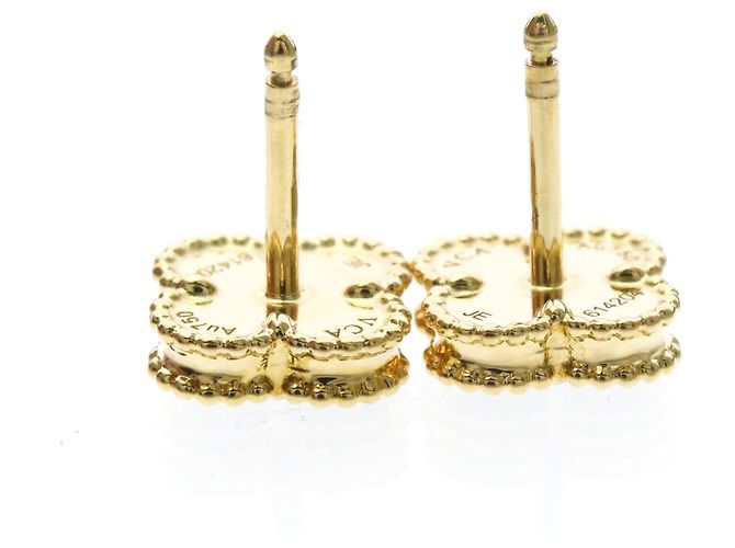 Van Cleef & Arpels Sweet Alhambra Onyx Gelbgold Ohrstecker - Ansicht 5