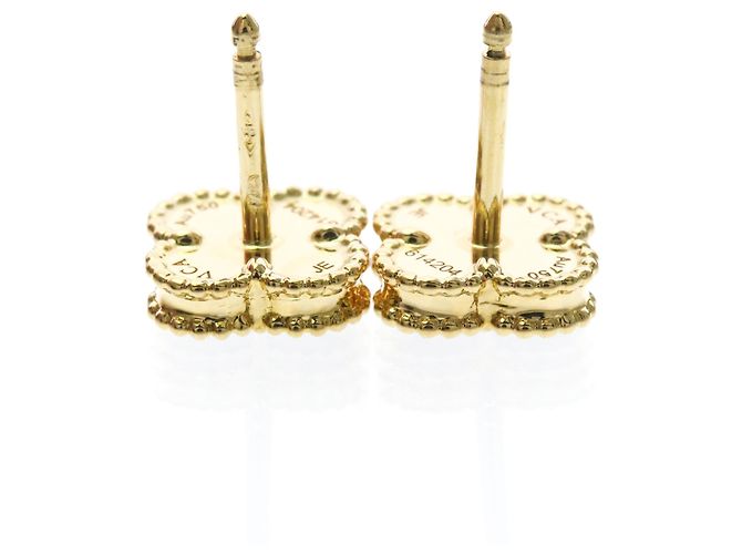 Van Cleef & Arpels Sweet Alhambra Onyx Gelbgold Ohrstecker - Ansicht 6