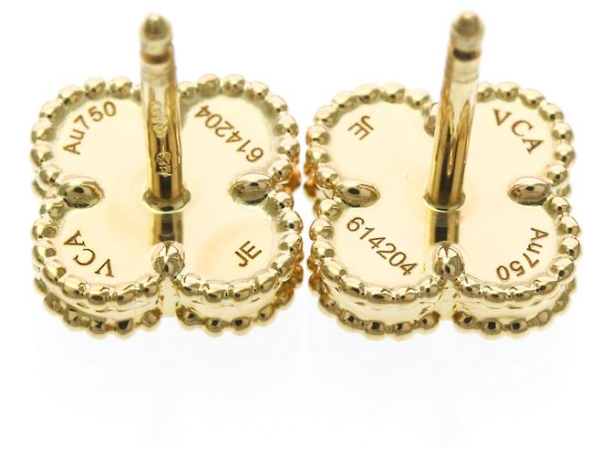 Van Cleef & Arpels Sweet Alhambra Onyx Gelbgold Ohrstecker - Ansicht 7