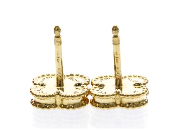 Van Cleef & Arpels Sweet Alhambra Onyx Gelbgold Ohrstecker - Ansicht 8