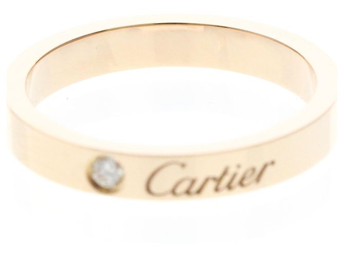 Anillo de bodas C de Cartier en oro rosa - vista 5