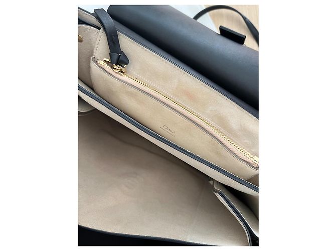 Chloé Bolsa de ombro Faye em couro e camurça preta - vista 4