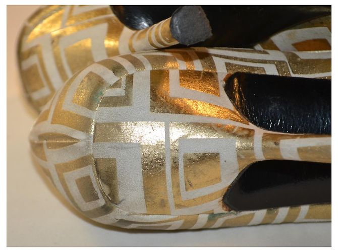 Gianni Versace Gold-Weiße Leder Pumps - Ansicht 6