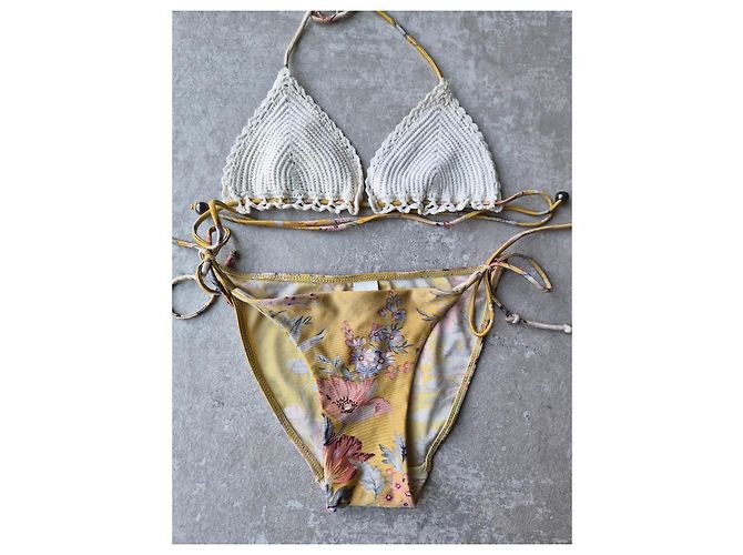 Zimmermann Bañador de dos piezas de ganchillo y estampado floral - vista 2