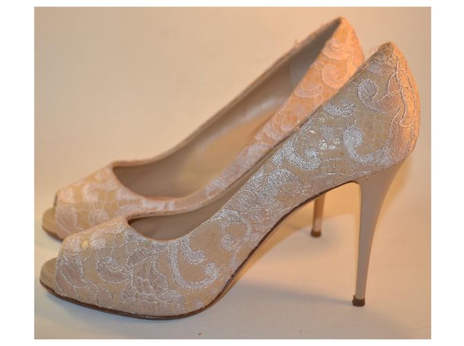 Giuseppe Zanotti Décolleté in Pizzo Beige - vista 2
