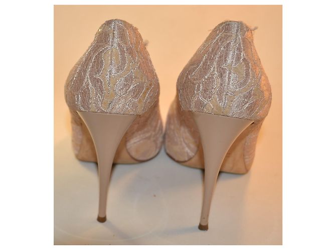 Giuseppe Zanotti Décolleté in Pizzo Beige - vista 4