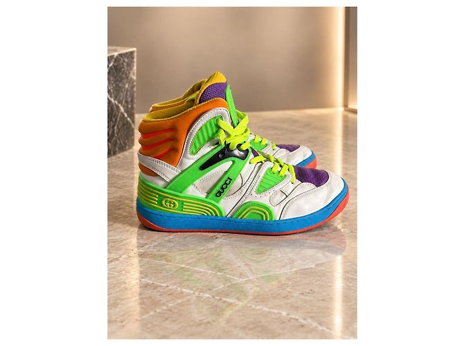 Gucci Basket Mehrfarbige Leder High-Top Sneaker - Ansicht 4