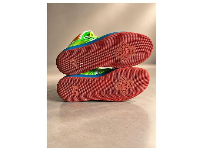 Gucci Basket Mehrfarbige Leder High-Top Sneaker - Ansicht 6