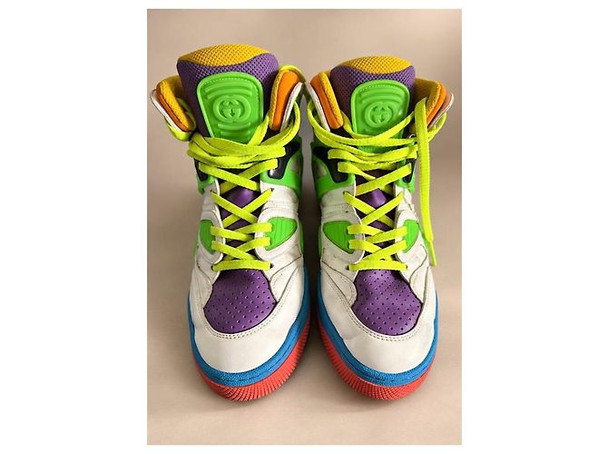 Gucci Basket Mehrfarbige Leder High-Top Sneaker - Ansicht 7