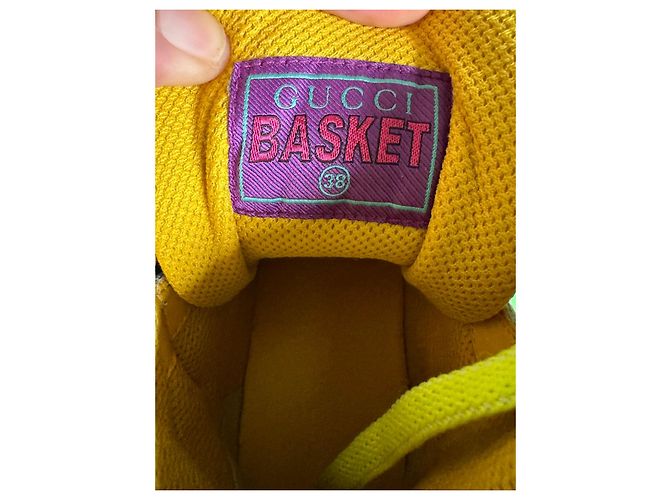 Gucci Basket Mehrfarbige Leder High-Top Sneaker - Ansicht 8