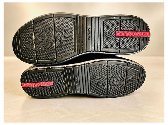 Prada Sneaker alte in pelle nera - vista 8