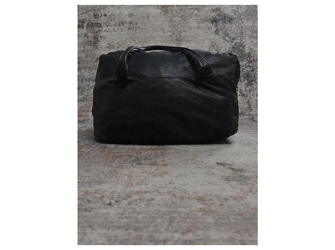 Ann Demeulemeester Black Leather Tote Duffle Bag - view 5