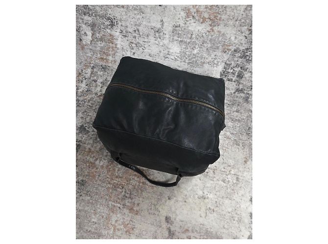 Ann Demeulemeester Black Leather Tote Duffle Bag - view 6