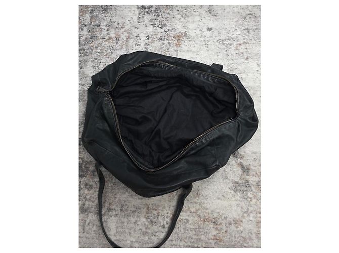Ann Demeulemeester Black Leather Tote Duffle Bag - view 8