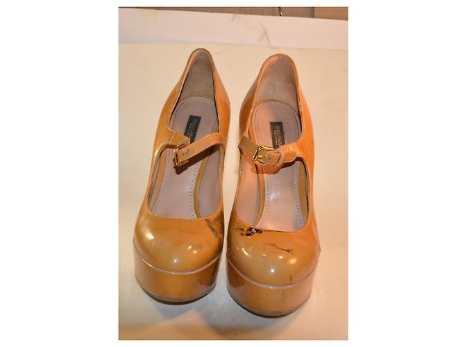 Dolce & Gabbana Mary Jane Lackleder Pumps Ocker - Ansicht 2