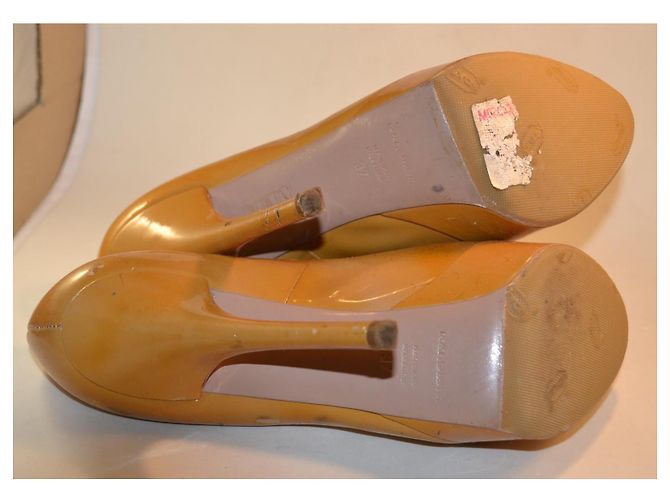 Dolce & Gabbana Mary Jane Lackleder Pumps Ocker - Ansicht 5
