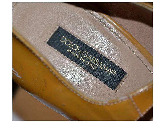 Dolce & Gabbana Mary Jane Lackleder Pumps Ocker - Ansicht 7