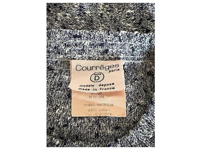 Courreges Courrèges Twin Set en maille bleu et blanc - vue 7