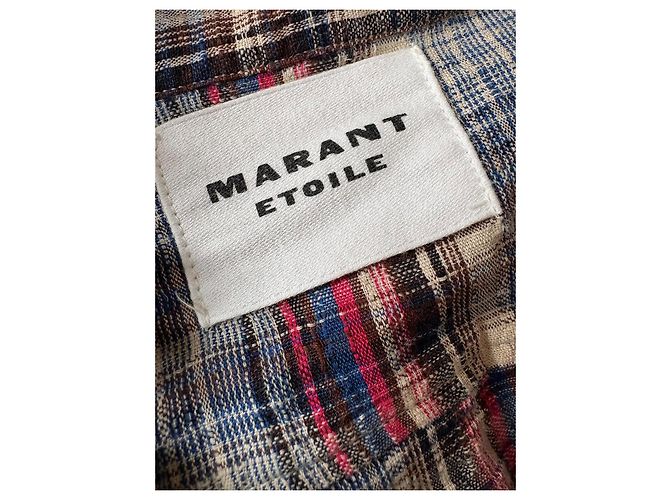 Isabel Marant Etoile ISABEL MARANT ÉTOILE Camicia a quadretti in cotone e lino blu - vista 3