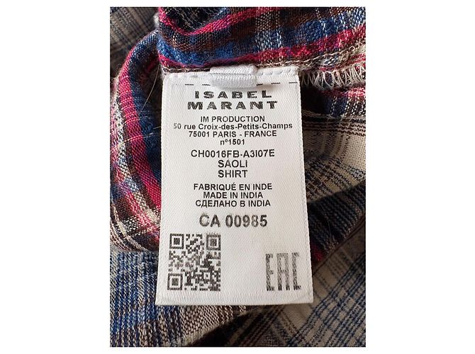 Isabel Marant Etoile ISABEL MARANT ÉTOILE Camicia a quadretti in cotone e lino blu - vista 6