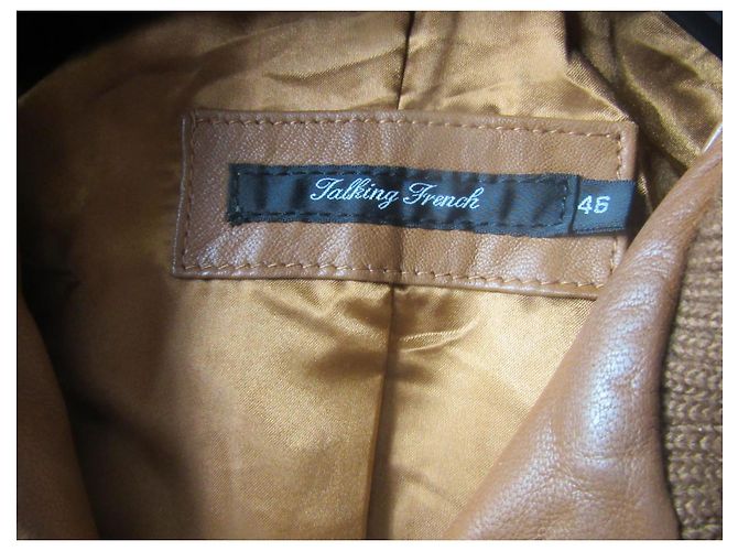 Autre Marque Talking French Brown Leather Bomber Jacket - view 2