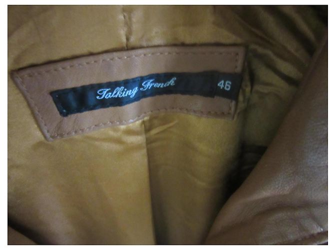 Autre Marque Talking French Brown Leather Bomber Jacket - view 3