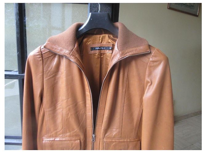 Autre Marque Talking French Brown Leather Bomber Jacket - view 5