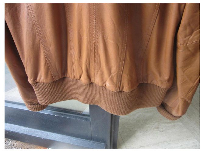 Autre Marque Talking French Brown Leather Bomber Jacket - view 7