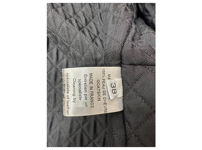 Autre Marque Balmain Paris Black Goatskin Leather Biker Jacket Sz.38 Pre-owned - view 5
