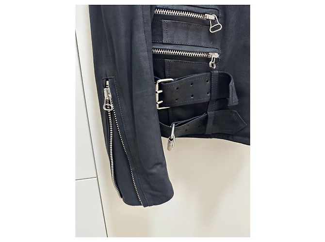 Autre Marque Balmain Paris Black Goatskin Leather Biker Jacket Sz.38 Pre-owned - view 6