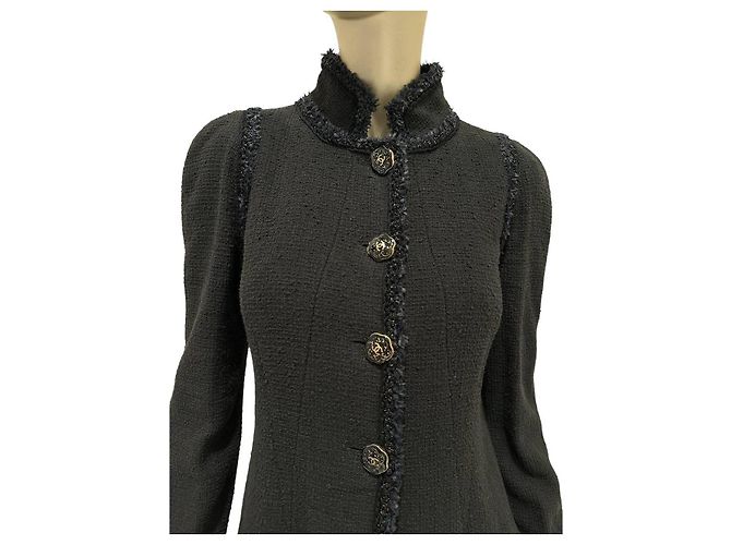 Chanel 2013 Cruise Versailles Black Tweed Jacket CC Buttons Size 40 Pre-owned - view 3