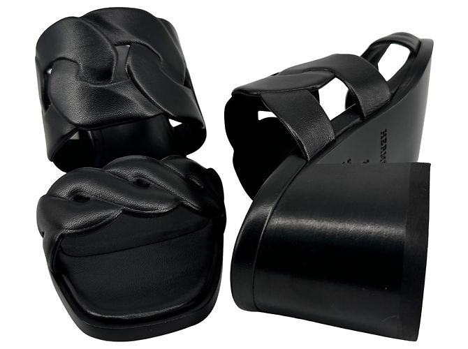 Hermès — Sandali Gaby 60, Nappa Nero, T.35 - vista 12