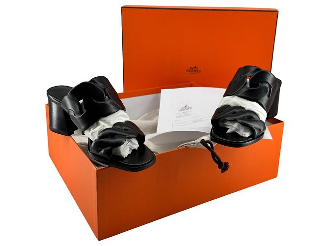Hermès — Sandali Gaby 60, Nappa Nero, T.35 - vista 2