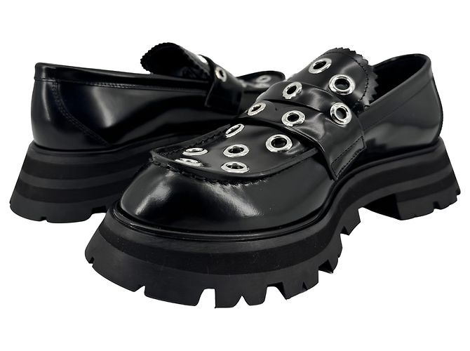 Alexander McQueen — Mocasines de Piel Negra, T.38 - vista 10