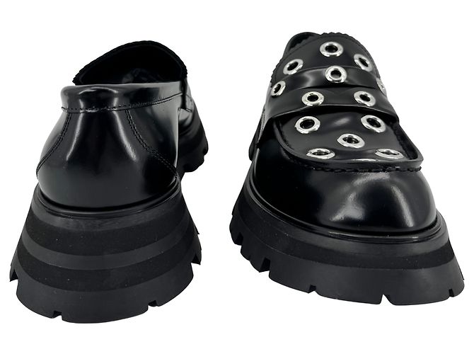 Alexander McQueen — Mocasines de Piel Negra, T.38 - vista 11