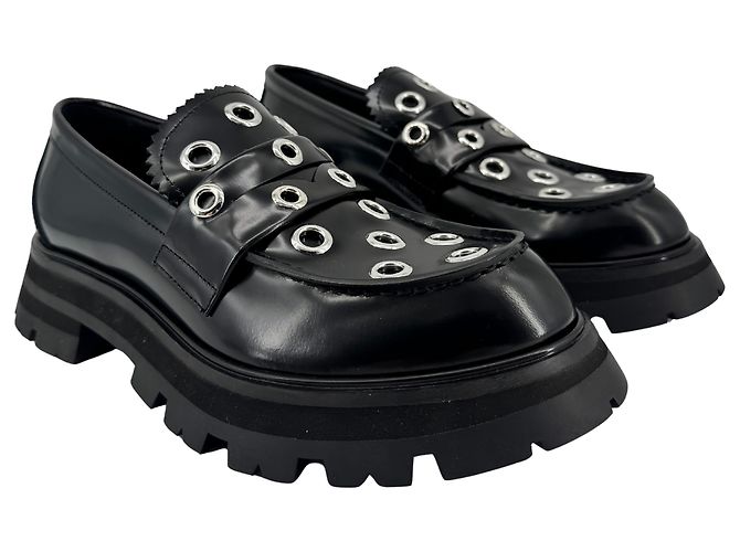 Alexander McQueen — Mocasines de Piel Negra, T.38 - vista 6