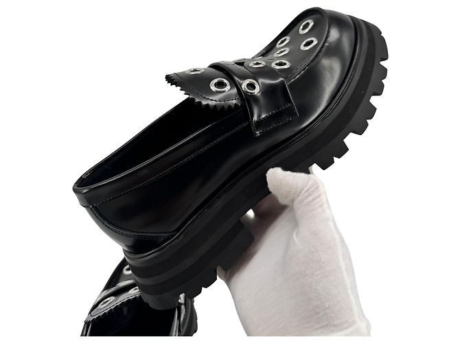 Alexander McQueen — Mocasines de Piel Negra, T.38 - vista 8